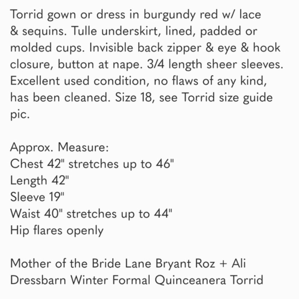 Torrid Formal Dress Sequins Burgundy Lace Gown | Wedding Guest - Picture 12 of 12